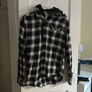 American Eagle flannel hoodie men’s size M